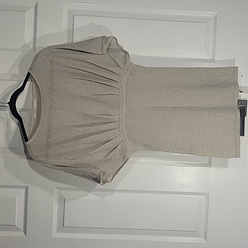 Knitted silver glittery blouse/tunic